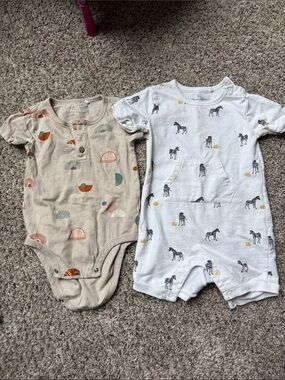 Neutral Rainbow Print One-Piece Bodysuit for Kids